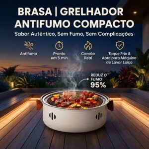 Brasa | Churrasqueira Sem Fumo Compacta para Interior e Exterior