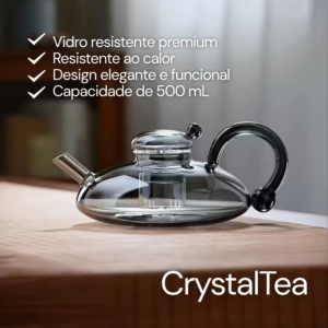 CrystalTea: Bule de vidro de borossilicato